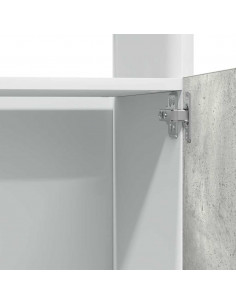 Mobile per Microonde Grigio Cemento 60x57x207 cm Multistrato