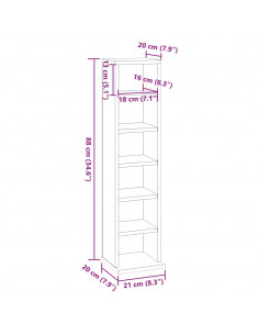 Mobile Porta CD Bianco 21x20x88 cm in Legno Multistrato