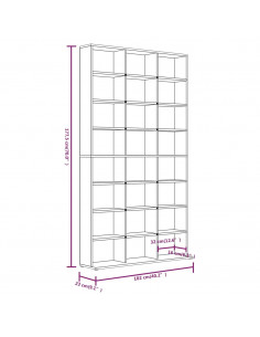Mobile Porta CD Rovere Fumo 102x23x177,5 cm Legno Multistrato