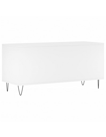 Mobile Porta Dischi Bianco 100x38x48 cm in Legno Multistrato