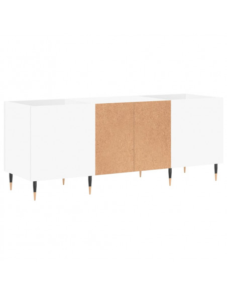 Mobile Porta Dischi Bianco 121x38x48 cm in Legno Multistrato