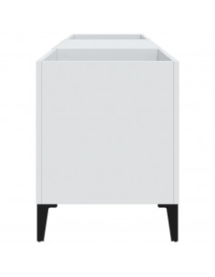 Mobile Porta Dischi Bianco 121x38x48 cm in Legno Multistrato