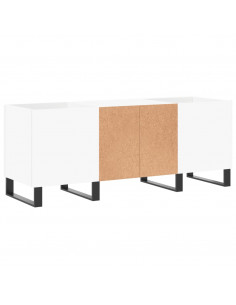 Mobile Porta Dischi Bianco 121x38x48 cm in Legno Multistrato