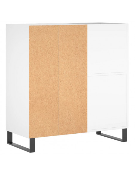 Mobile Porta Dischi Bianco 84,5x38x89 cm in Legno Multistrato