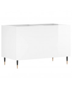 Mobile Porta Dischi Bianco Lucido 74,5x38x48 Legno Multistrato