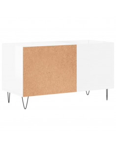 Mobile Porta Dischi Bianco Lucido 85x38x48 cm Legno Multistrato