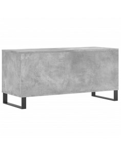 Mobile Porta Dischi Grigio Cemento 100x38x48 Legno Multistrato