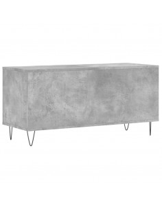 Mobile Porta Dischi Grigio Cemento 100x38x48 Legno Multistrato
