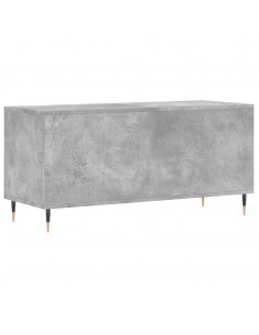 Mobile Porta Dischi Grigio Cemento 100x38x48 Legno Multistrato