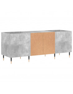 Mobile Porta Dischi Grigio Cemento 121x38x48 Legno Multistrato