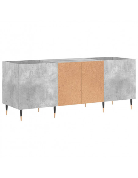 Mobile Porta Dischi Grigio Cemento 121x38x48 Legno Multistrato
