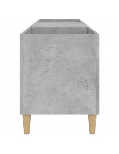 Mobile Porta Dischi Grigio Cemento 121x38x48 Legno Multistrato