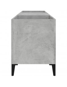 Mobile Porta Dischi Grigio Cemento 121x38x48 Legno Multistrato