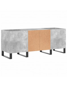 Mobile Porta Dischi Grigio Cemento 121x38x48 Legno Multistrato