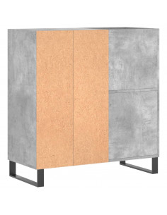 Mobile Porta Dischi Grigio Cemento 84,5x38x89 Legno Multistrato