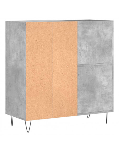 Mobile Porta Dischi Grigio Cemento 84,5x38x89 Legno Multistrato