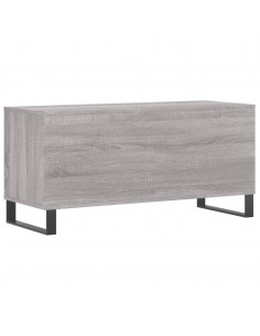 Mobile Porta Dischi Grigio Sonoma 100x38x48cm Legno Multistrato