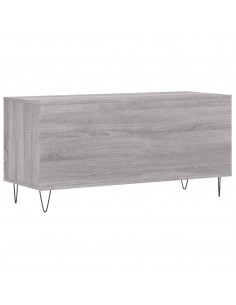 Mobile Porta Dischi Grigio Sonoma 100x38x48cm Legno Multistrato