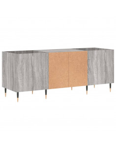 Mobile Porta Dischi Grigio Sonoma 121x38x48cm Legno Multistrato