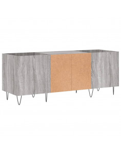 Mobile Porta Dischi Grigio Sonoma 121x38x48cm Legno Multistrato