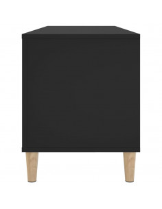 Mobile Porta Dischi Nero 100x38x48 cm in Legno Multistrato