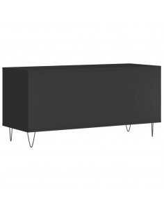 Mobile Porta Dischi Nero 100x38x48 cm in Legno Multistrato