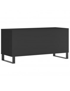 Mobile Porta Dischi Nero 100x38x48 cm in Legno Multistrato