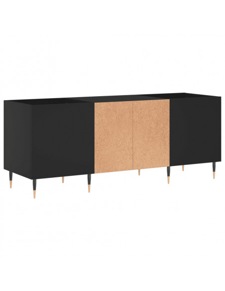 Mobile Porta Dischi Nero 121x38x48 cm in Legno Multistrato