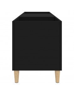 Mobile Porta Dischi Nero 121x38x48 cm in Legno Multistrato