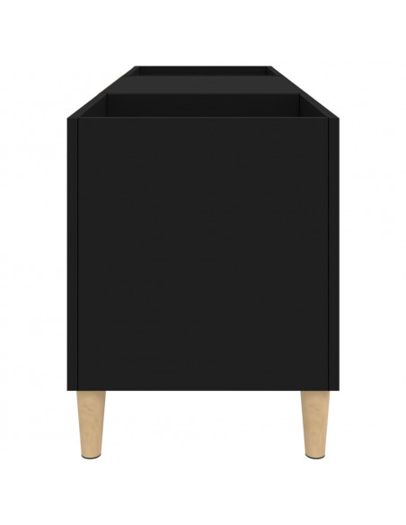 Mobile Porta Dischi Nero 121x38x48 cm in Legno Multistrato
