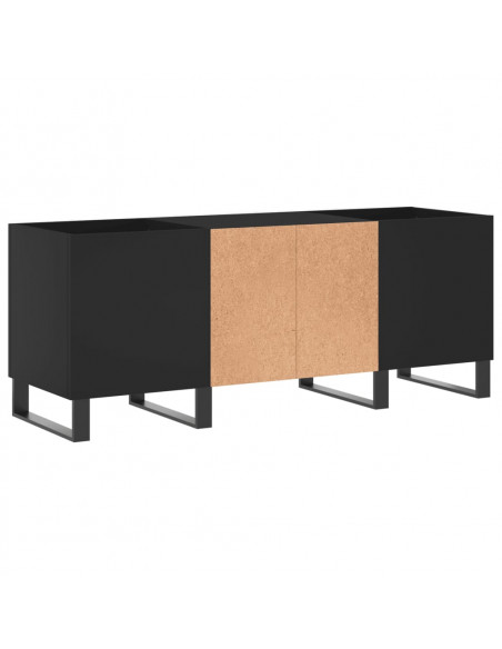 Mobile Porta Dischi Nero 121x38x48 cm in Legno Multistrato