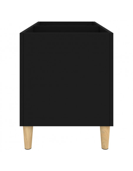 Mobile Porta Dischi Nero 74,5x38x48 cm in Legno Multistrato