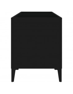 Mobile Porta Dischi Nero 74,5x38x48 cm in Legno Multistrato