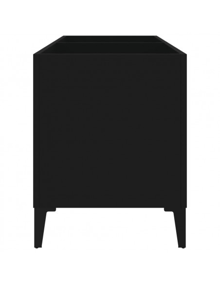 Mobile Porta Dischi Nero 74,5x38x48 cm in Legno Multistrato