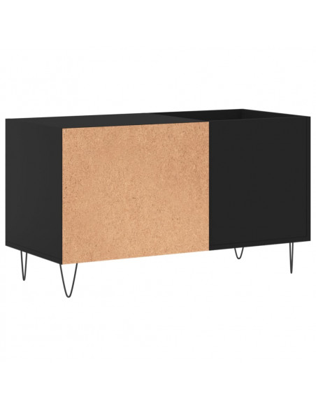 Mobile Porta Dischi Nero 85x38x48 cm in Legno Multistrato