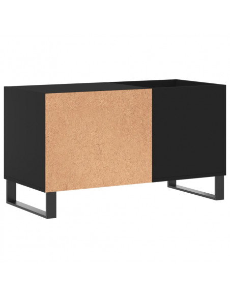 Mobile Porta Dischi Nero 85x38x48 cm in Legno Multistrato