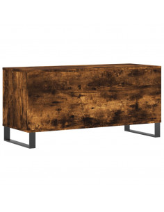 Mobile Porta Dischi Rovere Fumo 100x38x48 cm Legno Multistrato