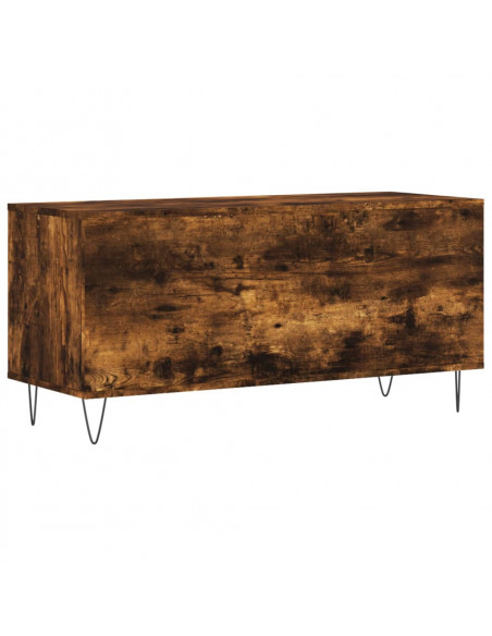 Mobile Porta Dischi Rovere Fumo 100x38x48 cm Legno Multistrato