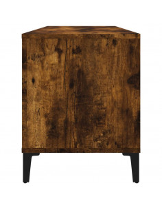 Mobile Porta Dischi Rovere Fumo 100x38x48 cm Legno Multistrato