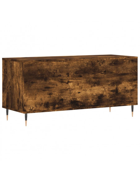 Mobile Porta Dischi Rovere Fumo 100x38x48 cm Legno Multistrato