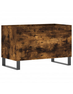 Mobile Porta Dischi Rovere Fumo 74,5x38x48 cm Legno Multistrato