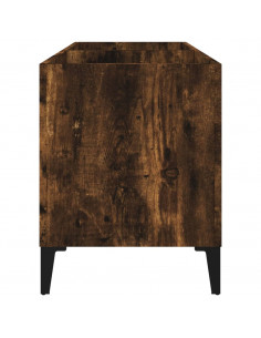Mobile Porta Dischi Rovere Fumo 74,5x38x48 cm Legno Multistrato