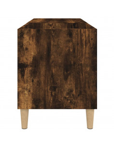 Mobile Porta Dischi Rovere Fumo 84,5x38x48 cm Legno Multistrato