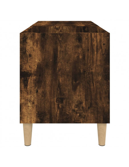Mobile Porta Dischi Rovere Fumo 84,5x38x48 cm Legno Multistrato