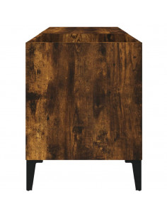 Mobile Porta Dischi Rovere Fumo 84,5x38x48 cm Legno Multistrato