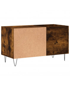 Mobile Porta Dischi Rovere Fumo 85x38x48 cm Legno Multistrato