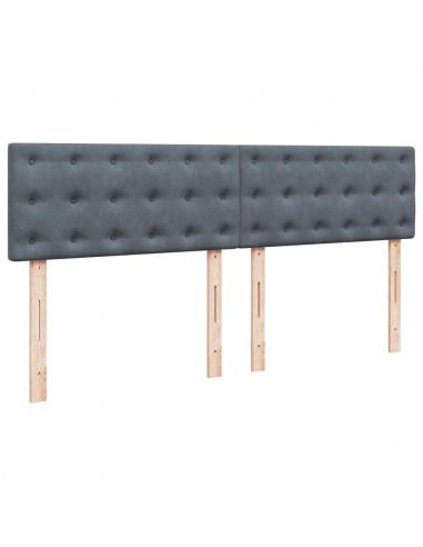 Giroletto a Molle con Materasso Grigio Scuro 180x200 cm Velluto