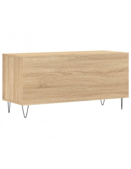 Mobile Porta Dischi Rovere Sonoma 100x38x48cm Legno Multistrato