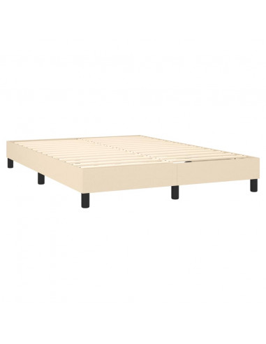 Giroletto a Molle con Materasso Crema 140x19 cm in Tessuto