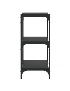Mobile Porta Libri Nero 100x33x70,5cm Legno Multistrato Acciaio